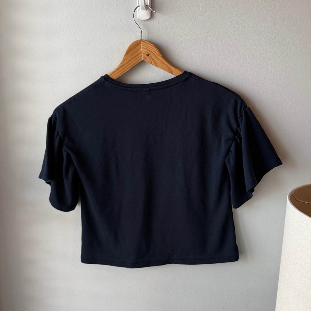 UNIQLO Navy Blue Flutter Sleeve T-Shirt‎ - Picture 4 of 4
